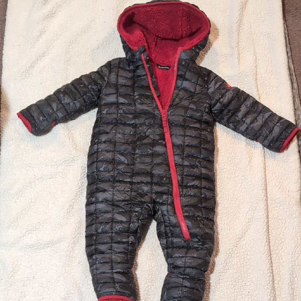 Snozu Gray and Red Kids One Piece Bodysuit